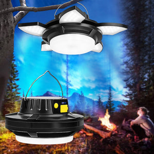 Solar camping lights Rechargeable with 4000mAh Power Bank and Waterproof 