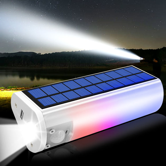 Portable Solar Flashlights Torches and Phone Charger Waterproof For Outdoor Camping